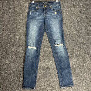 DL1961 Jeans Womens 26 Emma Legging Cotton Stretch Pockets Distressed Knee Holes
